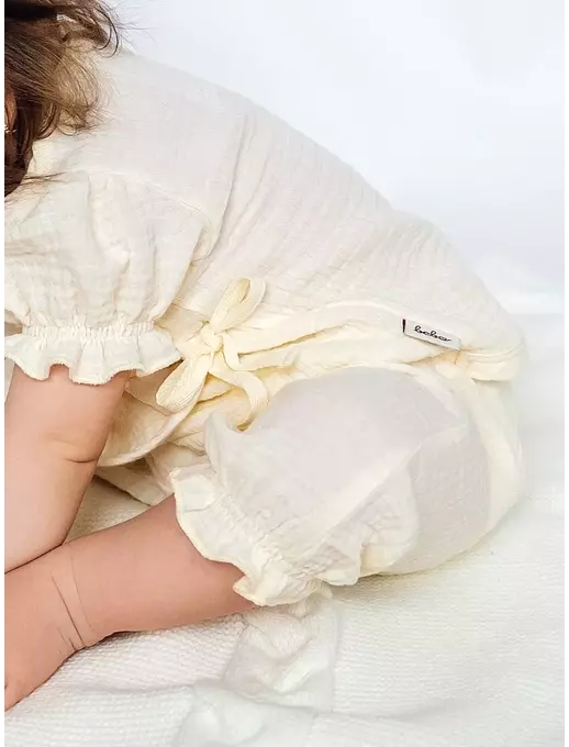 Шорты-блумеры из муслина для новорожденных малышей, Экрю