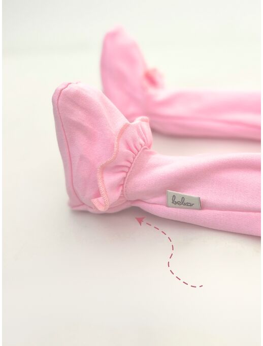 Комбинезон с рюшей по пройме и рюшей по лапкам, Розовый