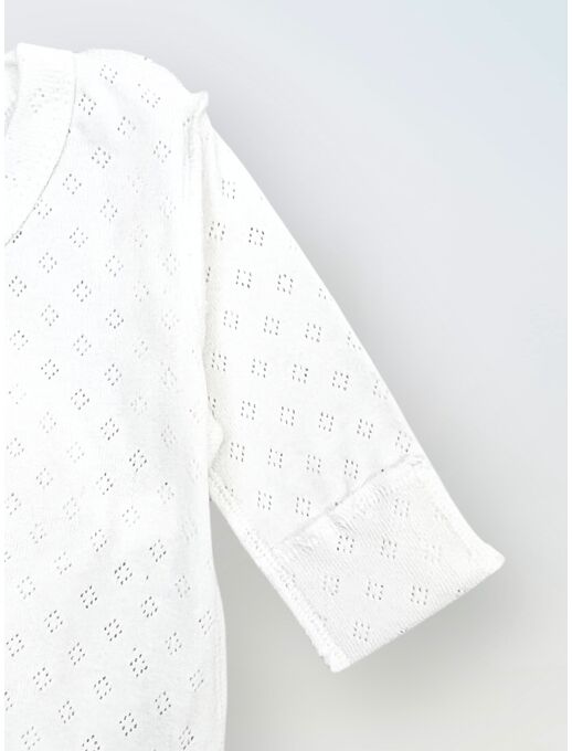 Слип ажурный с антицарапками для новорожденного, Молочный