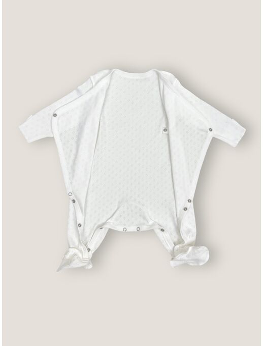 Слип ажурный с антицарапками и рюшами, Молочный