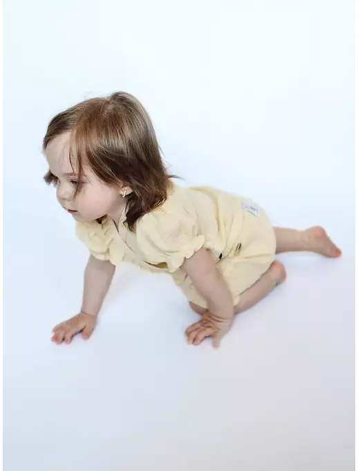 Шорты-блумеры из муслина для новорожденных малышей, Желтый