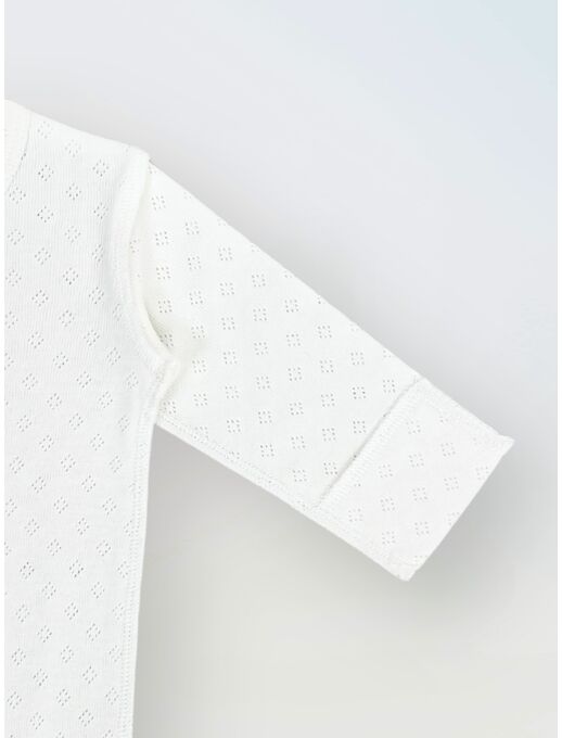 Слип ажурный с антицарапками для новорожденного, Молочный