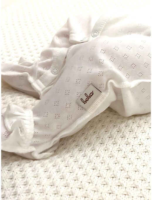 Слип ажурный с антицарапками и рюшами, Молочный