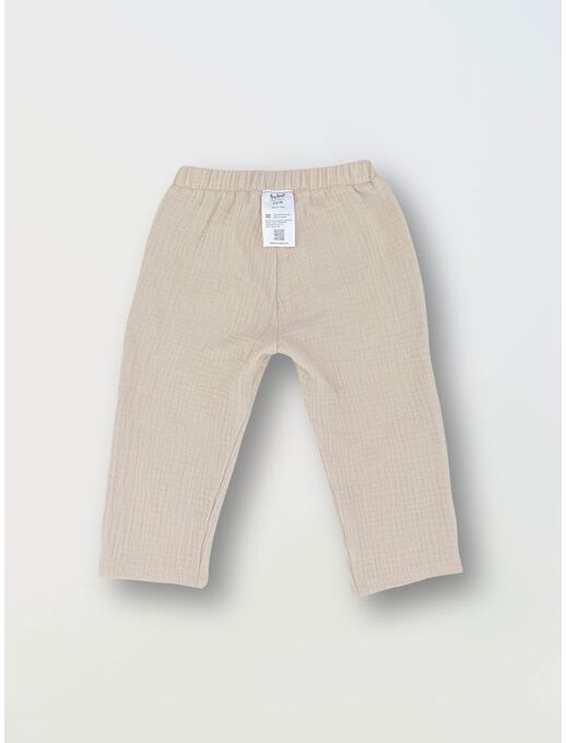 Штанишки с карманами из муслина, цвет Светло-бежевый