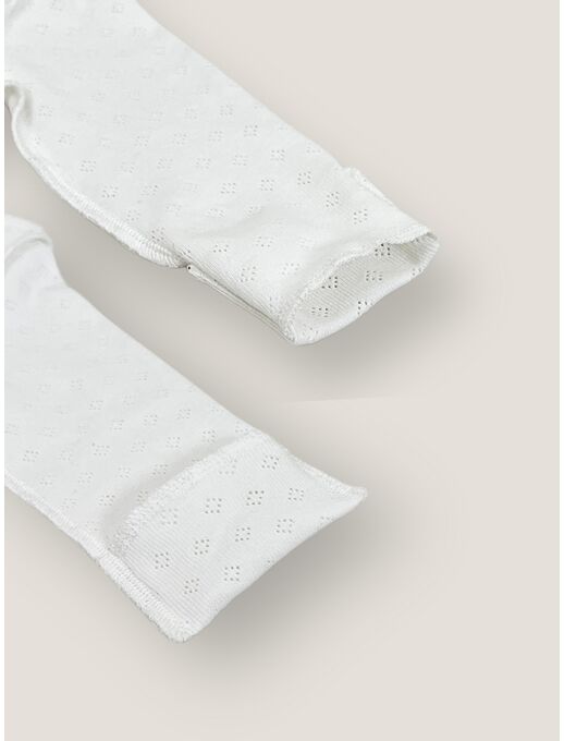 Слип ажурный с антицарапками и рюшами, Молочный