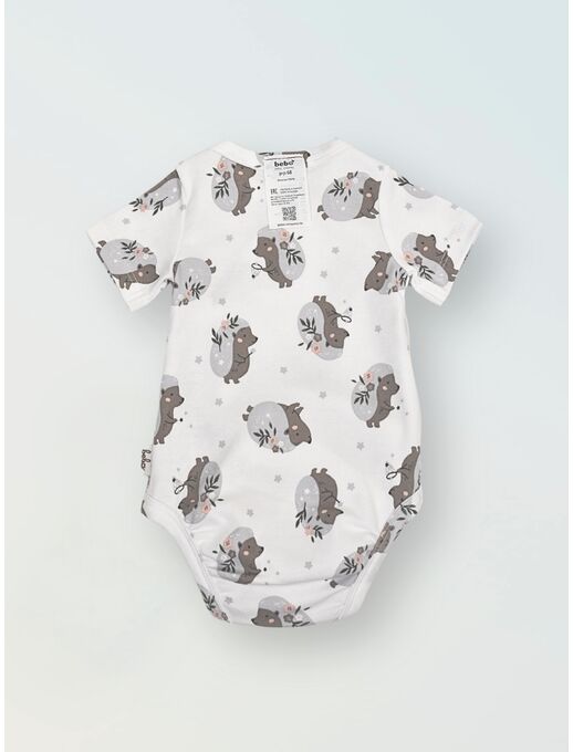 Боди кимоно для новорожденных короткий рукав Ежики с цветами р-ры 56-80, Расцветка одежды: Ежики с цветами, Выбрать размер: 56, изображение 6