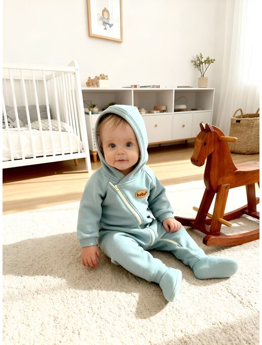 Теплый комбинезон для новорожденного из футера