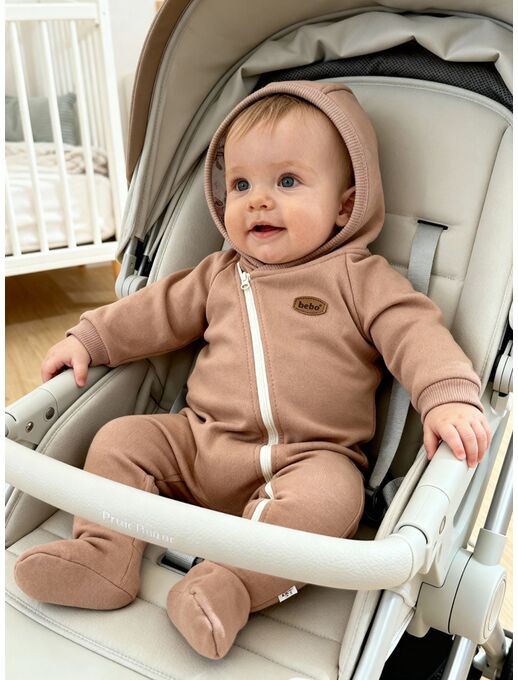 Теплый комбинезон для новорожденного из футера