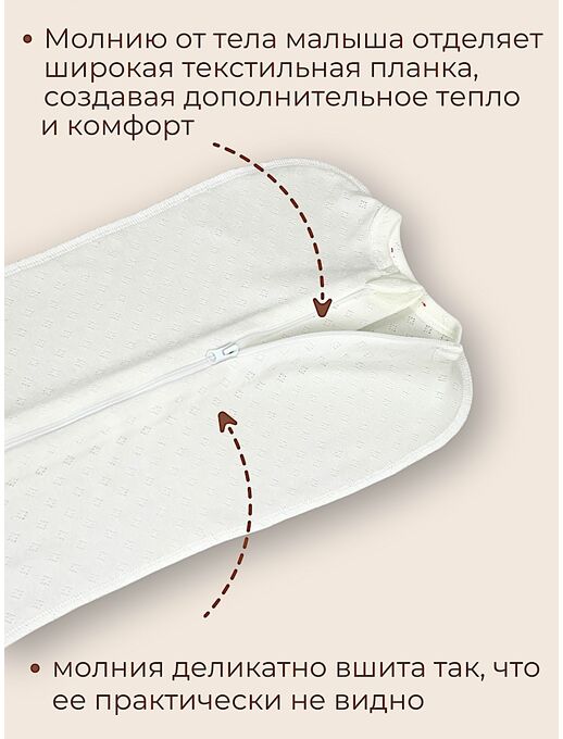 Пеленка - кокон для новорожденных Bebo, Молочный