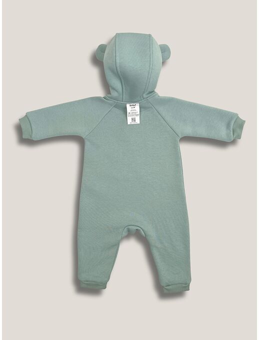 Теплый комбинезон из футера на манжетах