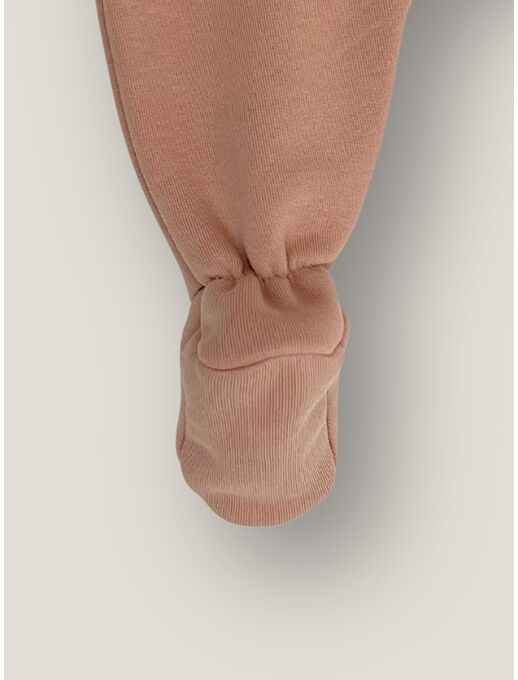 Комбинезон с капюшоном и ушками для новорожденного из футера