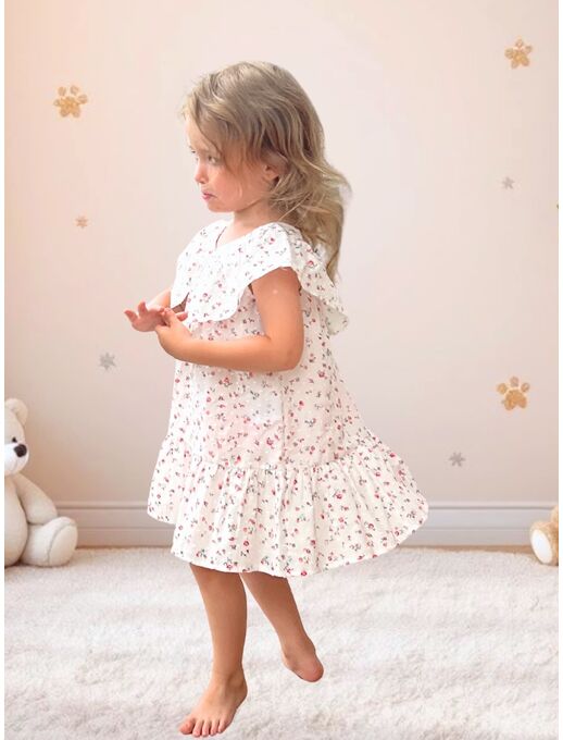 ! Платье из батиста с отлетным воротом, цвет Маковое поле, Расцветка одежды: Маковое поле, Выбрать размер: 92