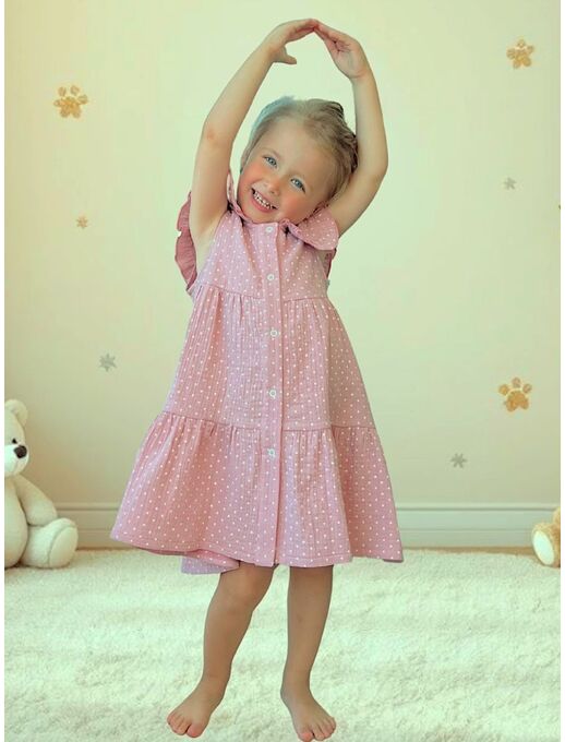 Детское летнее платье Bebo (Бебо) из муслина для девочки также подойдет для посещения детского садика круглый год, для фотосессий, прогулок, для отдыха на море и на природе.