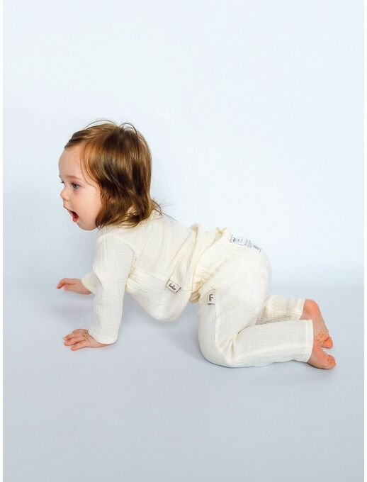 Штанишки из муслина для новорожденных малышей, Экрю