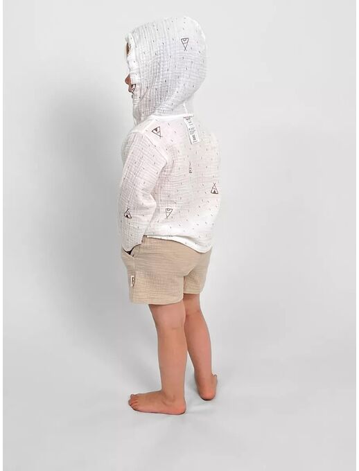 Шорты с карманами из муслина, цвет Светло-бежевый