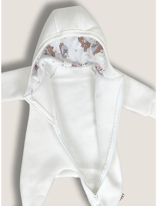 Теплый комбинезон для новорожденного из футера