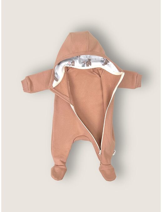 Теплый комбинезон для новорожденного из футера