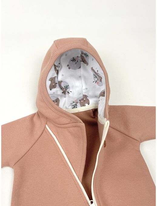 Теплый комбинезон для новорожденного из футера