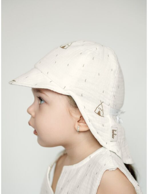 Бейсболка для новорожденного из муслина Bebo, Вигвам, Расцветка одежды: Вигвамы, Выбрать размер: 38-40, изображение 2