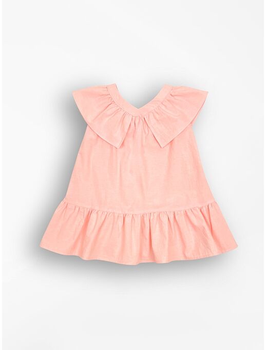 Платье от Bebo (Бебо) с красивым отлетным воротником и притачной юбкой выполненное из легкого и мягкого крэша — отличный выбор для маленьких модниц.