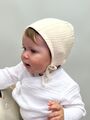 Детская муслиновый чепчик шапочка Bebo для новорожденного, пудровый