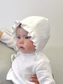 Детская муслиновая шапочка чепчик с рюшами Bebo для новорожденного, Белый