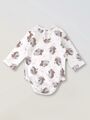 Боди с длинным рукавом для новорожденного Bebo, Ежики с цветами