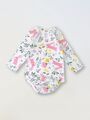 Боди с длинным рукавом для новорожденного Bebo, Зайчики в цветах