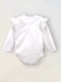 Боди кимоно для новорожденных с длинным рукавом и рюшами, Белый