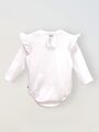 Боди кимоно для новорожденных с длинным рукавом и рюшами, Белый
