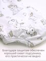 Боди кимоно для новорожденных с коротким рукавом и рюшами Зайчики и птички