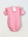 Боди кимоно для новорожденных с коротким рукавом и рюшами Сердечки на розовом