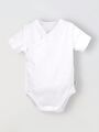 Боди кимоно для новорожденных короткий рукав Белый