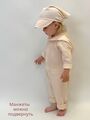 Детский летний комбинезон из муслина с капюшоном, пудровый