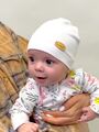 Детская шапочка для новорожденного Bebo лаконичная, Белый