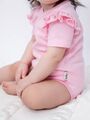 Боди кимоно для новорожденных с коротким рукавом и рюшами Розовый