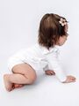 Боди кимоно для новорожденных с коротким рукавом и рюшами Белый