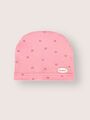 Детская шапочка для новорожденного Bebo лаконичная, Сердечки на розовом