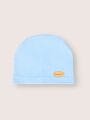 Детская шапочка для новорожденного Bebo лаконичная, Голубой