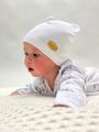 Детская шапочка для новорожденного Bebo с ушками, Белый