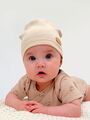 Детская шапочка для новорожденного Bebo лаконичная, Бежевый