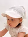 Муслиновая косынка с козырьком , Перышки на белом