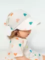 Муслиновая косынка с козырьком , Сердечки на белом