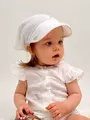 Муслиновая косынка с козырьком , Перышки на белом