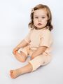 Муслиновый летний комбинезон песочник с для малышей и новорожденных детей, пудровый