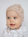 Чепчик Bebo в рубчик, шапочка для новорожденного, Мишки