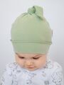 Эластичная меланжевая шапочка с узелком Bebo, Светло-оливковый