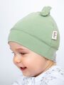 Эластичная меланжевая шапочка с узелком Bebo, Светло-оливковый