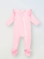 Комбинезон с рюшей по пройме и рюшей по лапкам, Розовый