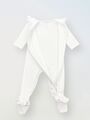 Комбинезон с рюшей по пройме и рюшей по лапкам, БелыйКомбинезон с рюшей по пройме и рюшей по лапкам, Белый